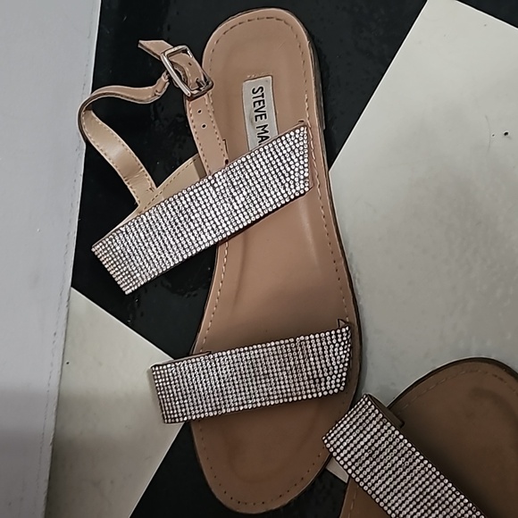 Steve Madden Marisa Rhinestone Sandals 7.5 Shoes Wedding Leather Great condition - Picture 4 of 4